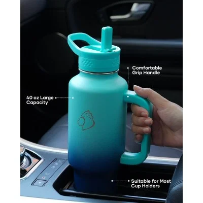 Buzio Trophy Series Handled Water Bottle for Car 1.2L - Caribbean Blue